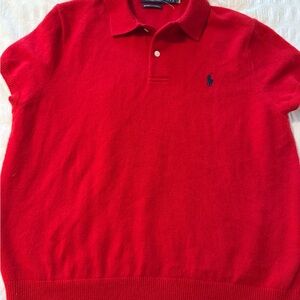 Ralph Lauren Women's 100% cashmere Red Polo Sweater